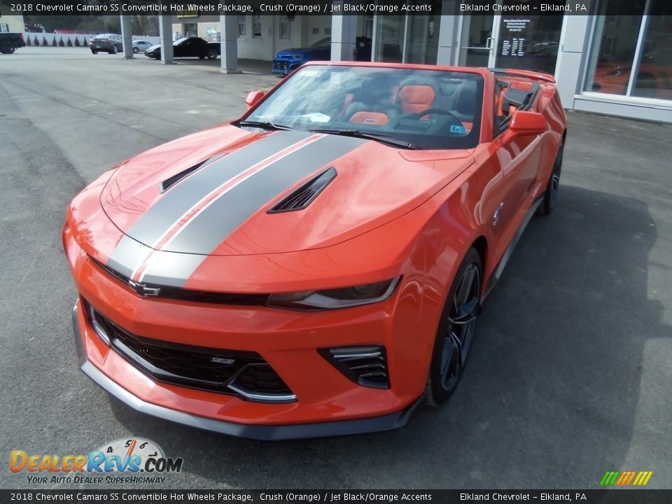 2018 Chevrolet Camaro SS Convertible Hot Wheels Package Crush (Orange) / Jet Black/Orange Accents Photo #28