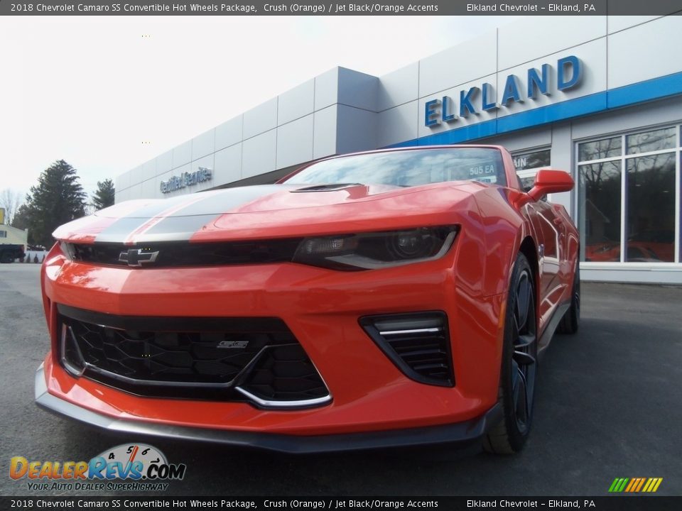 2018 Chevrolet Camaro SS Convertible Hot Wheels Package Crush (Orange) / Jet Black/Orange Accents Photo #31