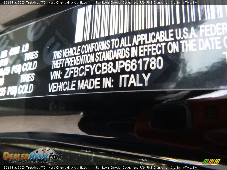 2018 Fiat 500X Trekking AWD Nero Cinema (Black) / Black Photo #15