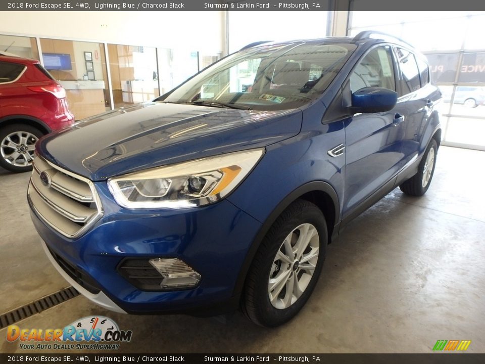 2018 Ford Escape SEL 4WD Lightning Blue / Charcoal Black Photo #4