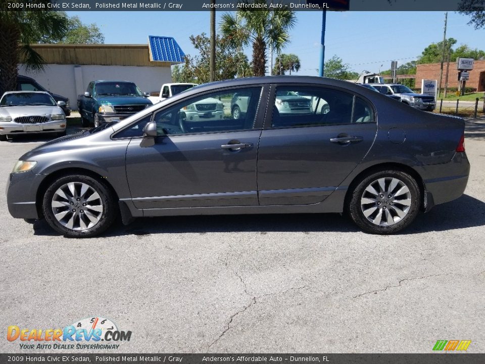2009 Honda Civic EX Sedan Polished Metal Metallic / Gray Photo #6
