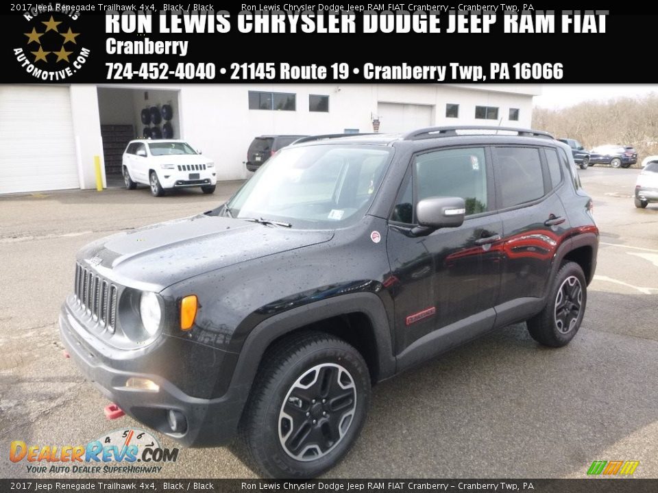 2017 Jeep Renegade Trailhawk 4x4 Black / Black Photo #1