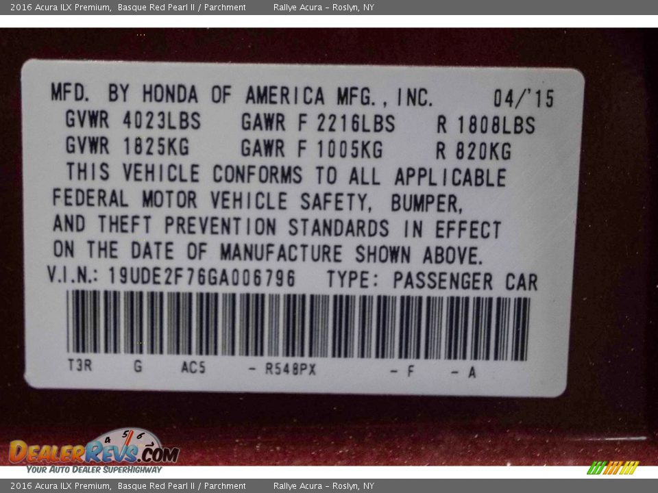 2016 Acura ILX Premium Basque Red Pearl II / Parchment Photo #34