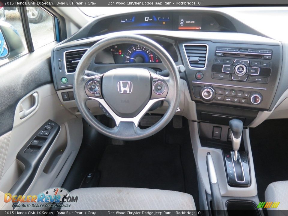2015 Honda Civic LX Sedan Dyno Blue Pearl / Gray Photo #12