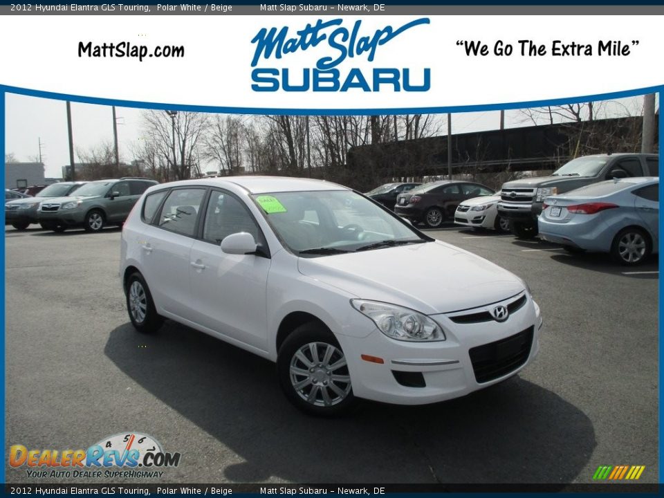 2012 Hyundai Elantra GLS Touring Polar White / Beige Photo #1
