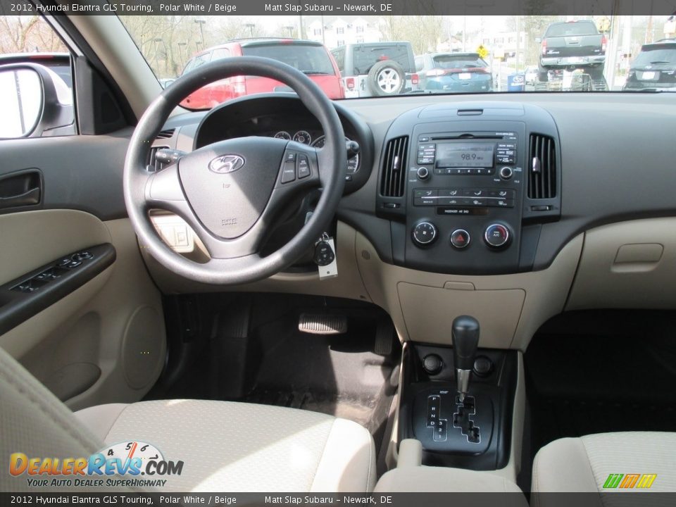 2012 Hyundai Elantra GLS Touring Polar White / Beige Photo #10