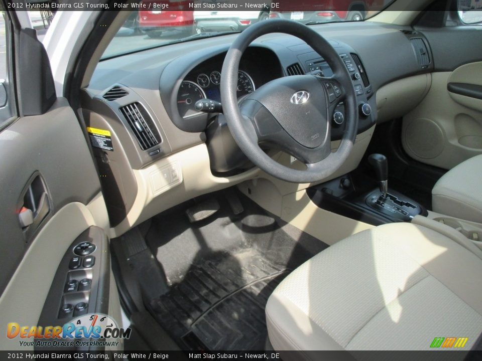2012 Hyundai Elantra GLS Touring Polar White / Beige Photo #11