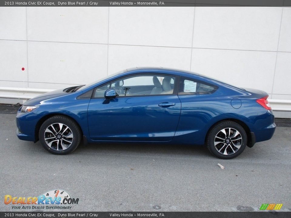 2013 Honda Civic EX Coupe Dyno Blue Pearl / Gray Photo #2