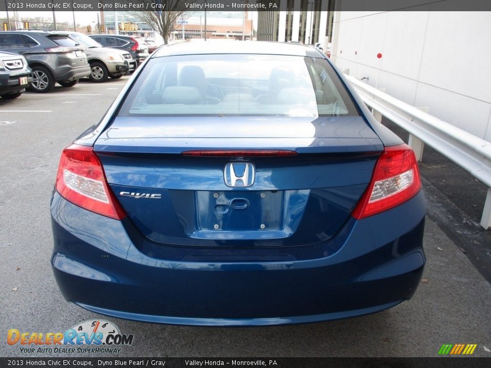 2013 Honda Civic EX Coupe Dyno Blue Pearl / Gray Photo #4