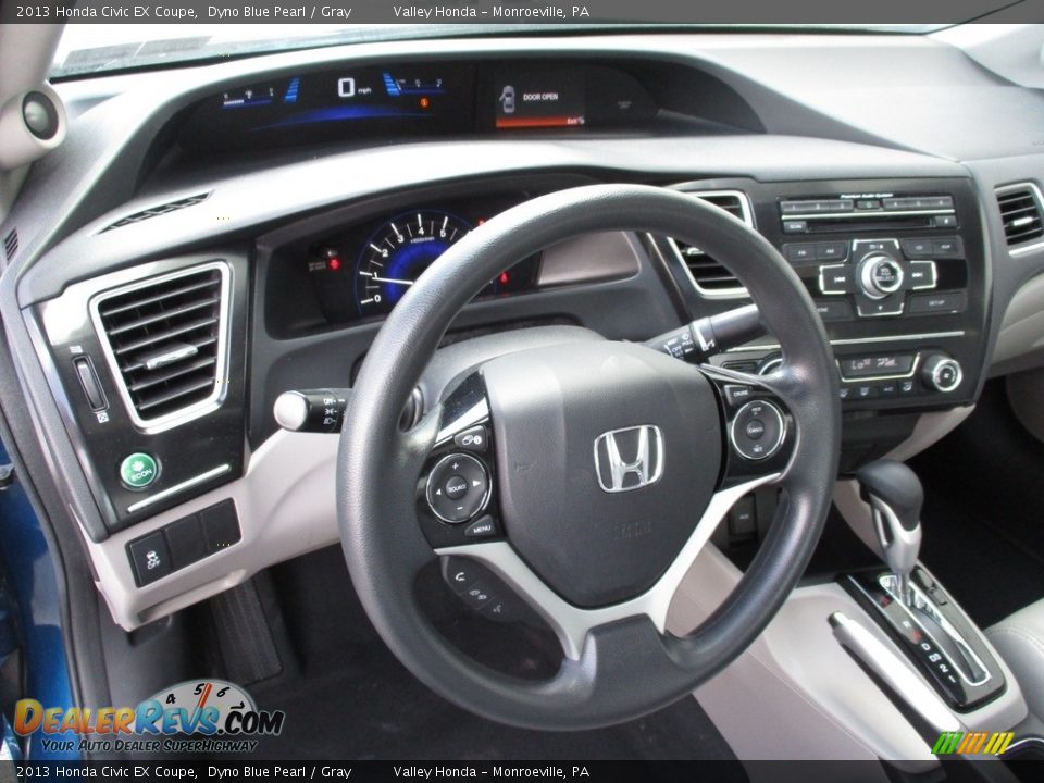 2013 Honda Civic EX Coupe Dyno Blue Pearl / Gray Photo #13