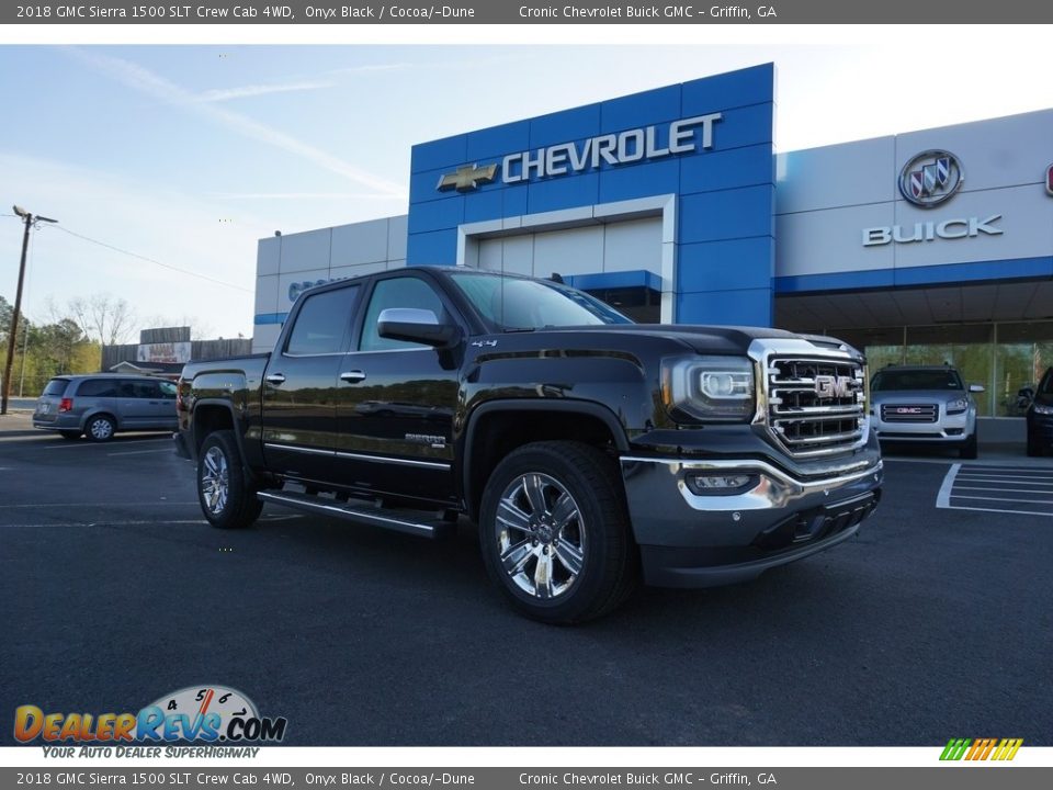 2018 GMC Sierra 1500 SLT Crew Cab 4WD Onyx Black / Cocoa/­Dune Photo #1