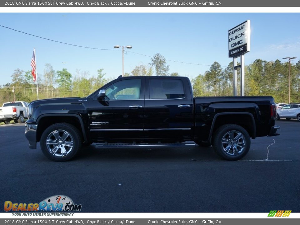 2018 GMC Sierra 1500 SLT Crew Cab 4WD Onyx Black / Cocoa/­Dune Photo #4