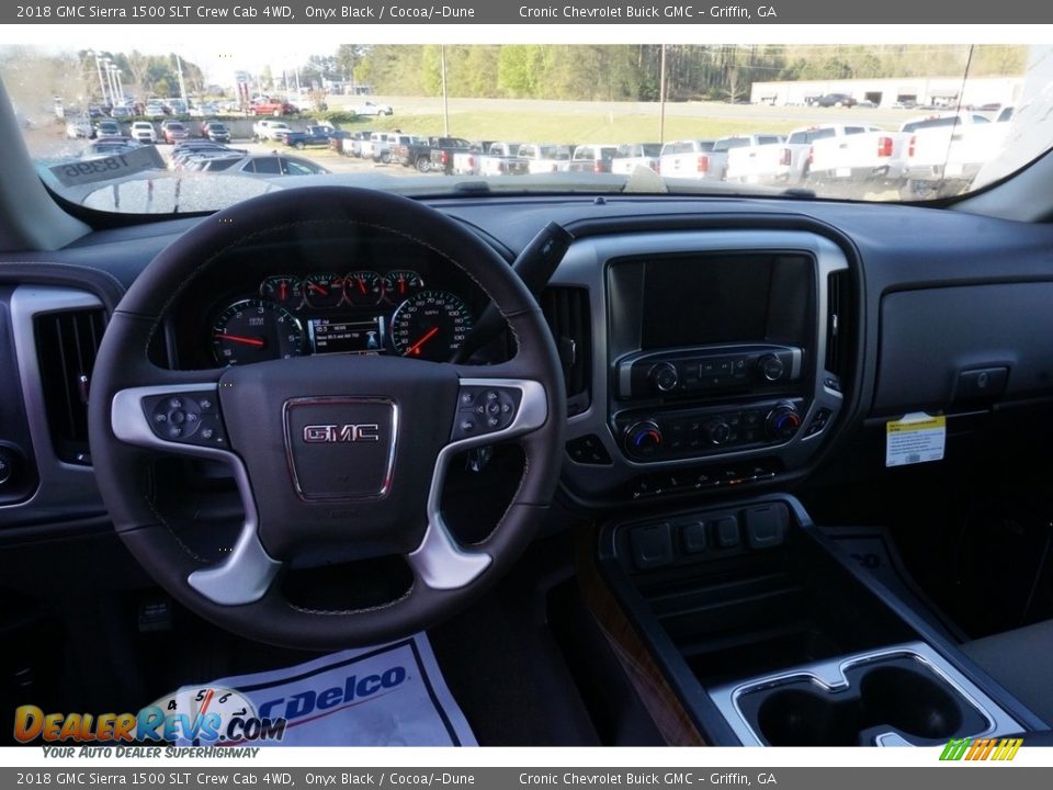 2018 GMC Sierra 1500 SLT Crew Cab 4WD Onyx Black / Cocoa/­Dune Photo #6