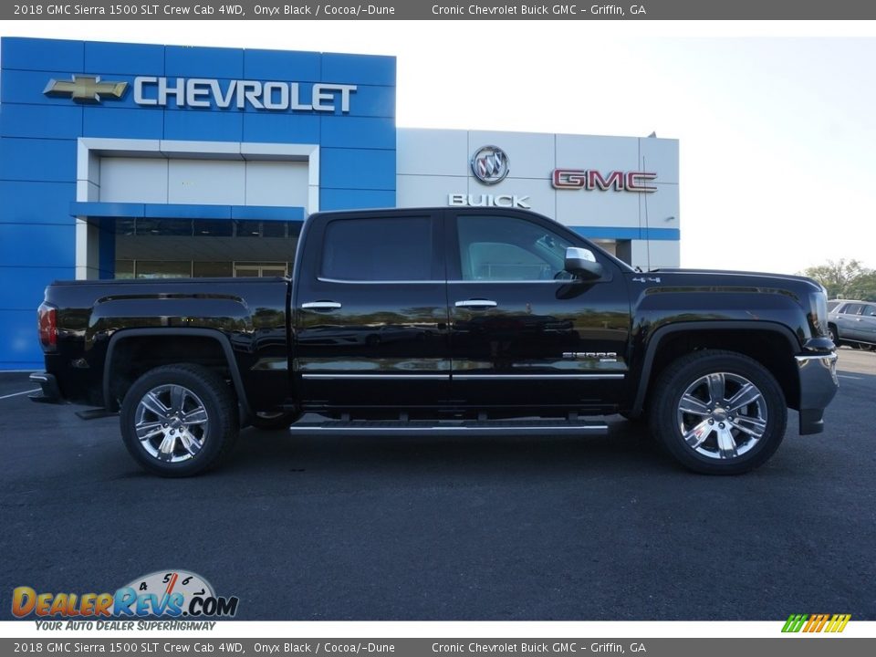2018 GMC Sierra 1500 SLT Crew Cab 4WD Onyx Black / Cocoa/­Dune Photo #9