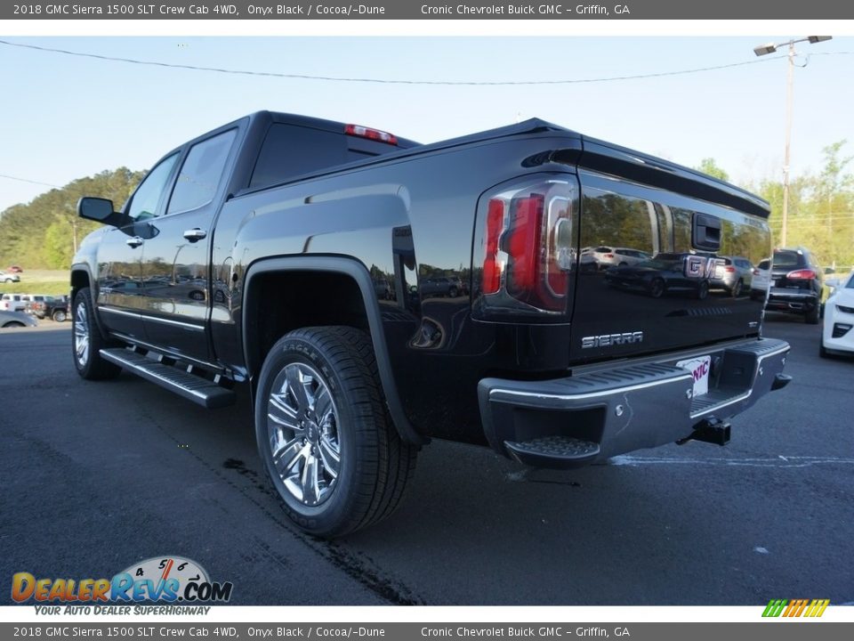 2018 GMC Sierra 1500 SLT Crew Cab 4WD Onyx Black / Cocoa/­Dune Photo #12