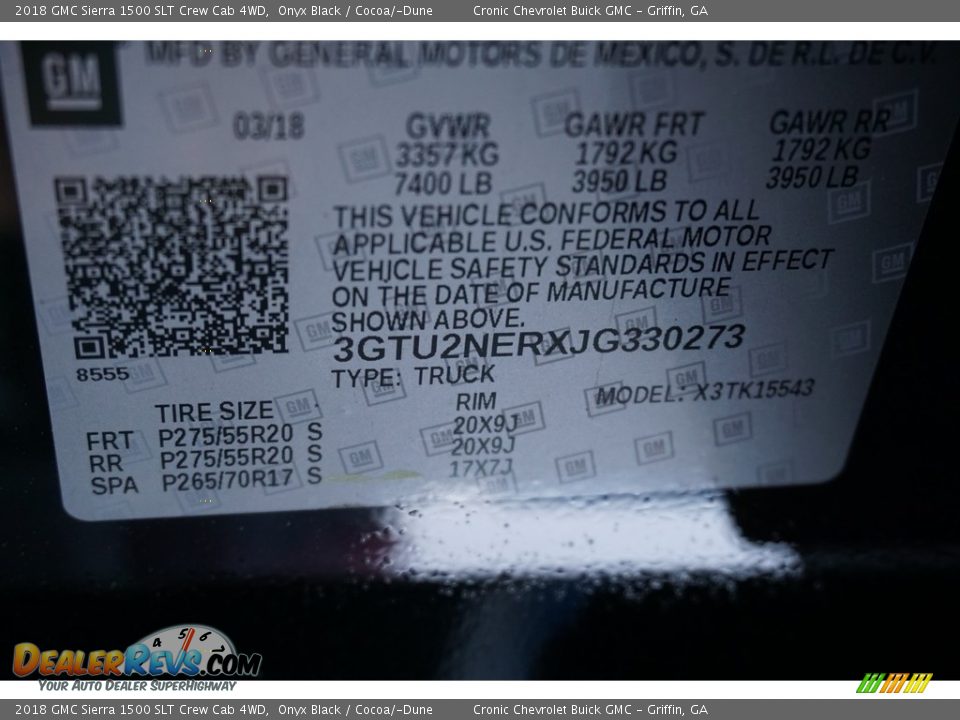 2018 GMC Sierra 1500 SLT Crew Cab 4WD Onyx Black / Cocoa/­Dune Photo #14