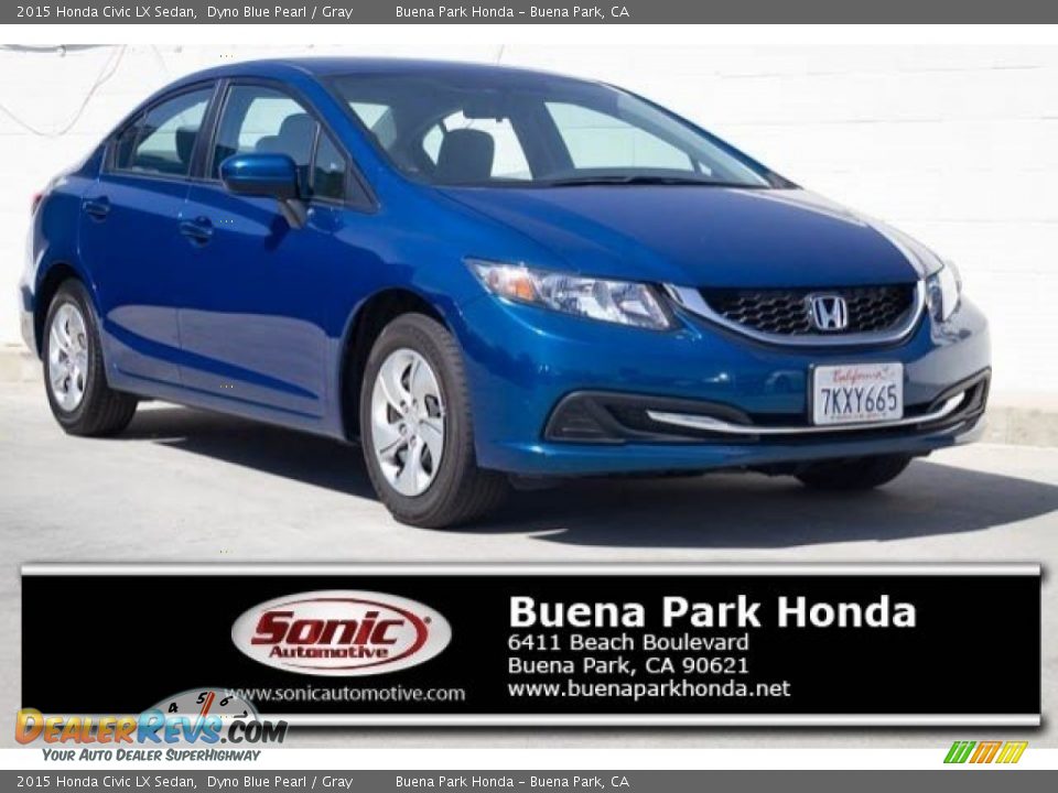2015 Honda Civic LX Sedan Dyno Blue Pearl / Gray Photo #1