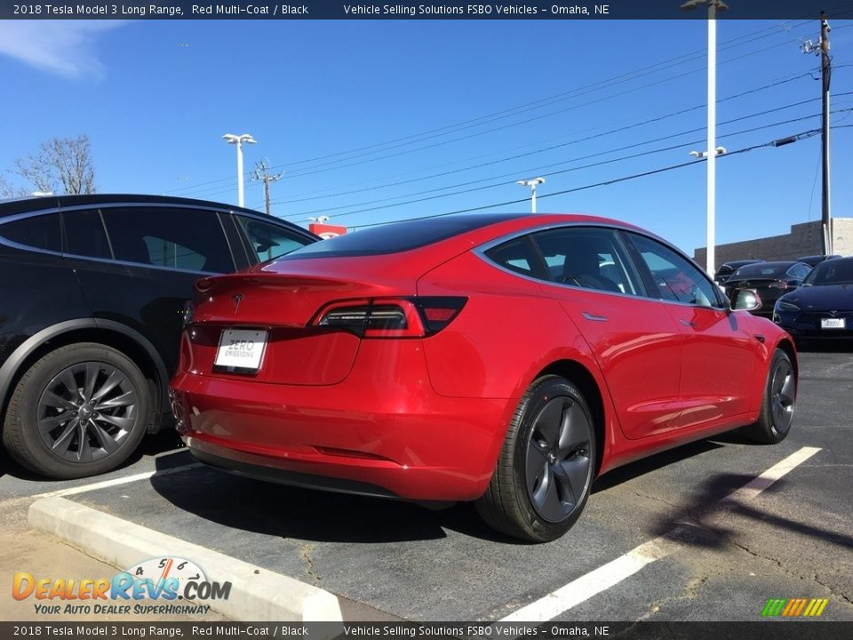 2018 Tesla Model 3 Long Range Red Multi-Coat / Black Photo #24