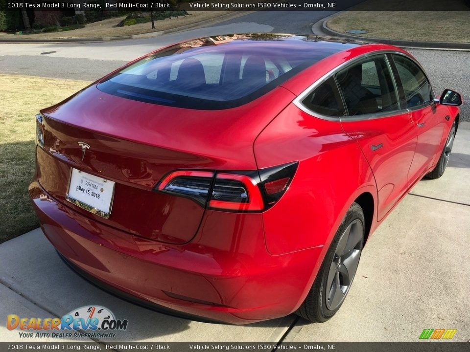 2018 Tesla Model 3 Long Range Red Multi-Coat / Black Photo #35