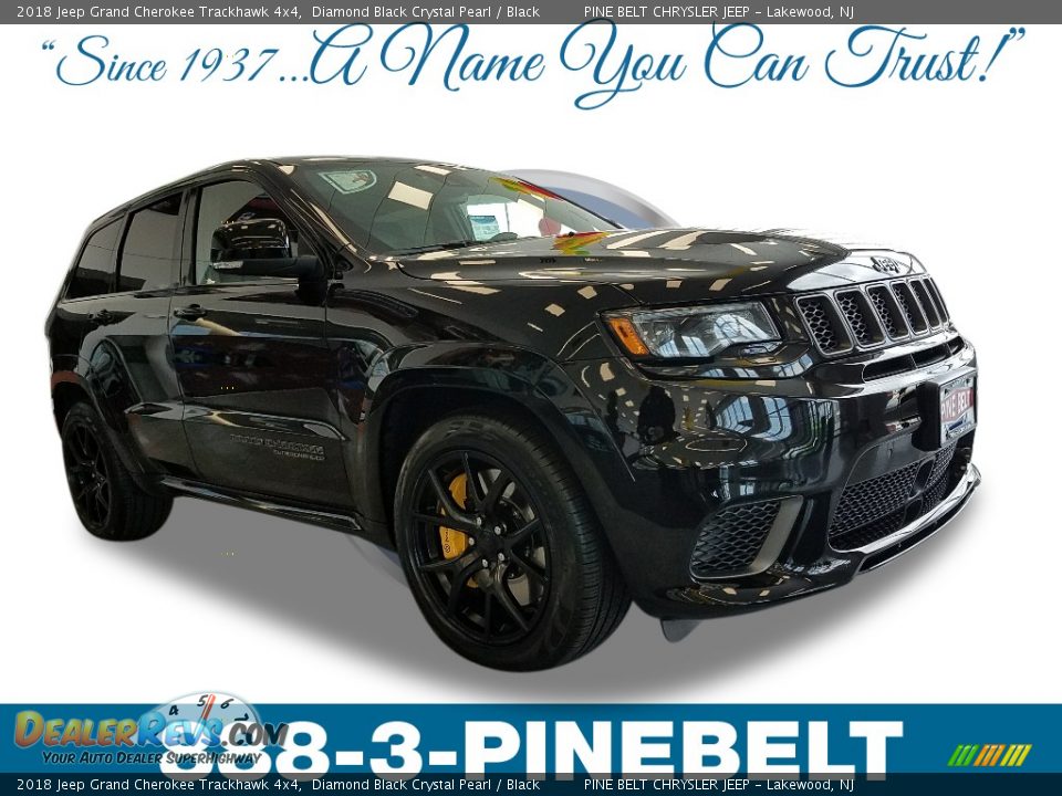 2018 Jeep Grand Cherokee Trackhawk 4x4 Diamond Black Crystal Pearl / Black Photo #1