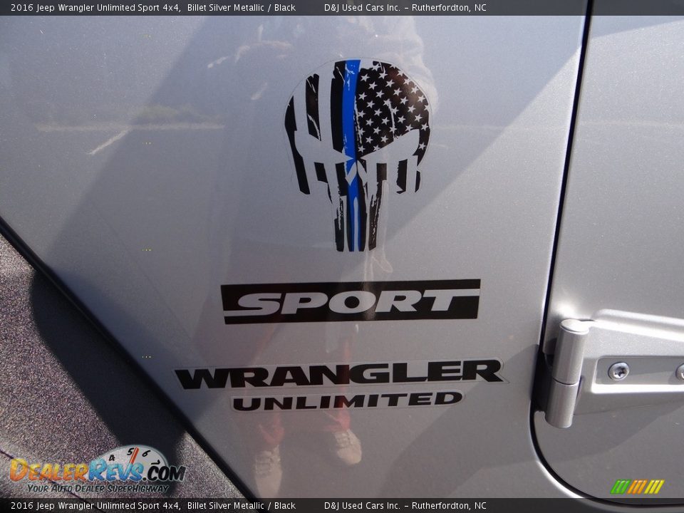 2016 Jeep Wrangler Unlimited Sport 4x4 Billet Silver Metallic / Black Photo #15