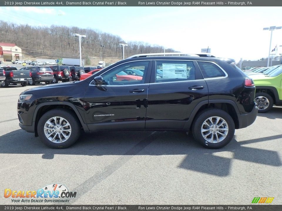 2019 Jeep Cherokee Latitude 4x4 Diamond Black Crystal Pearl / Black Photo #2