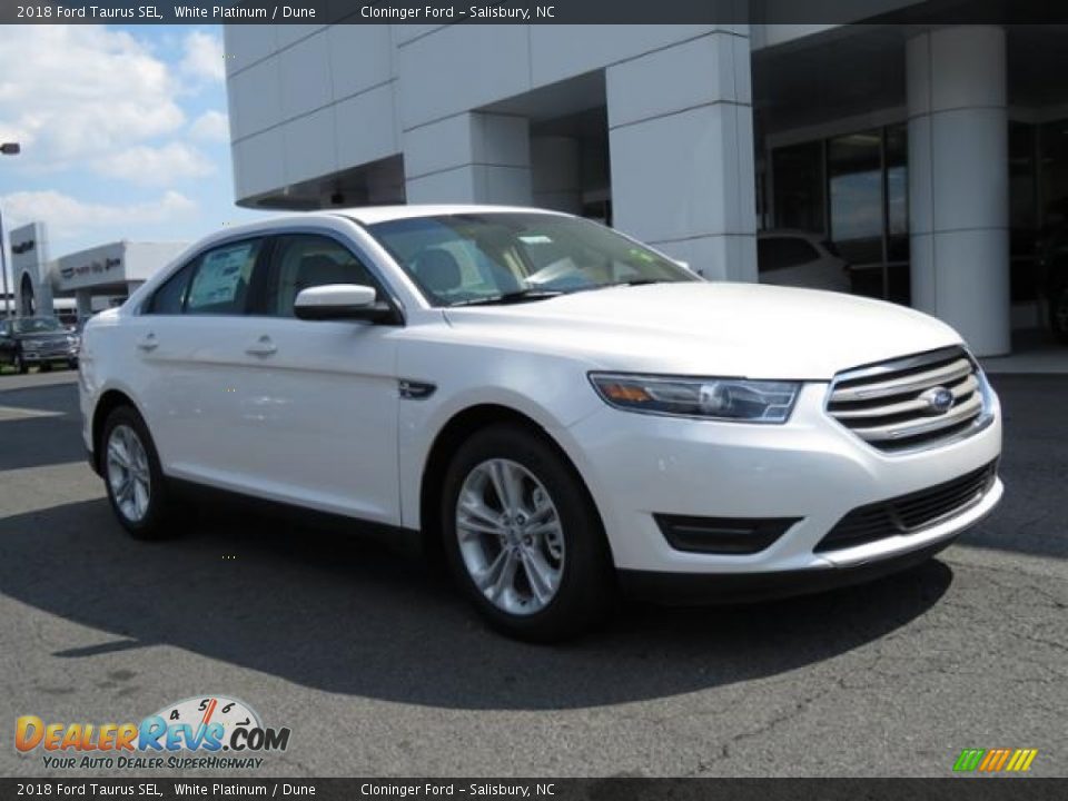 2018 Ford Taurus SEL White Platinum / Dune Photo #1