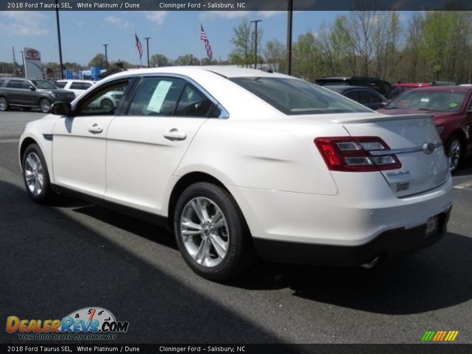 2018 Ford Taurus SEL White Platinum / Dune Photo #5