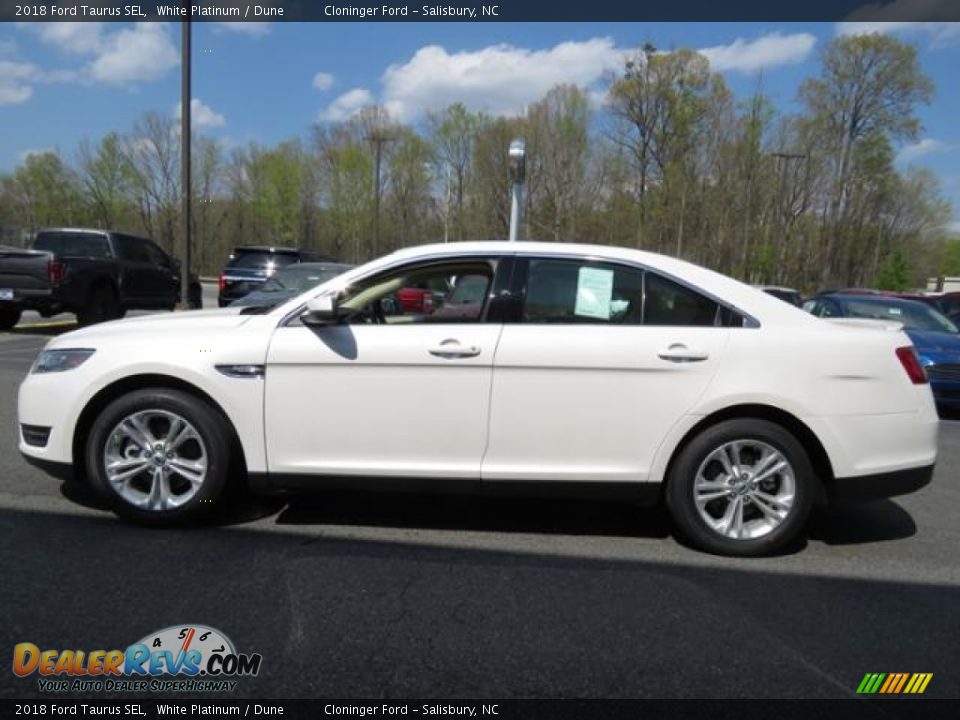 2018 Ford Taurus SEL White Platinum / Dune Photo #6