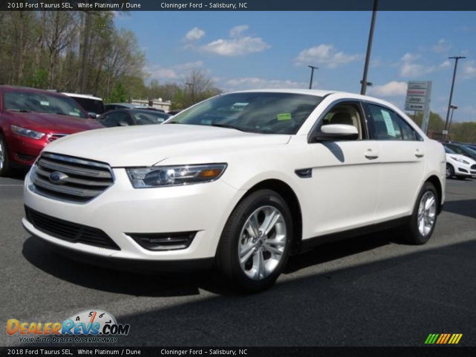 2018 Ford Taurus SEL White Platinum / Dune Photo #7