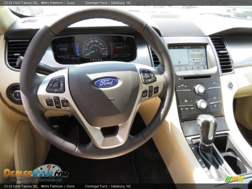 2018 Ford Taurus SEL White Platinum / Dune Photo #9