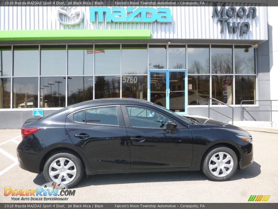 2018 Mazda MAZDA3 Sport 4 Door Jet Black Mica / Black Photo #1