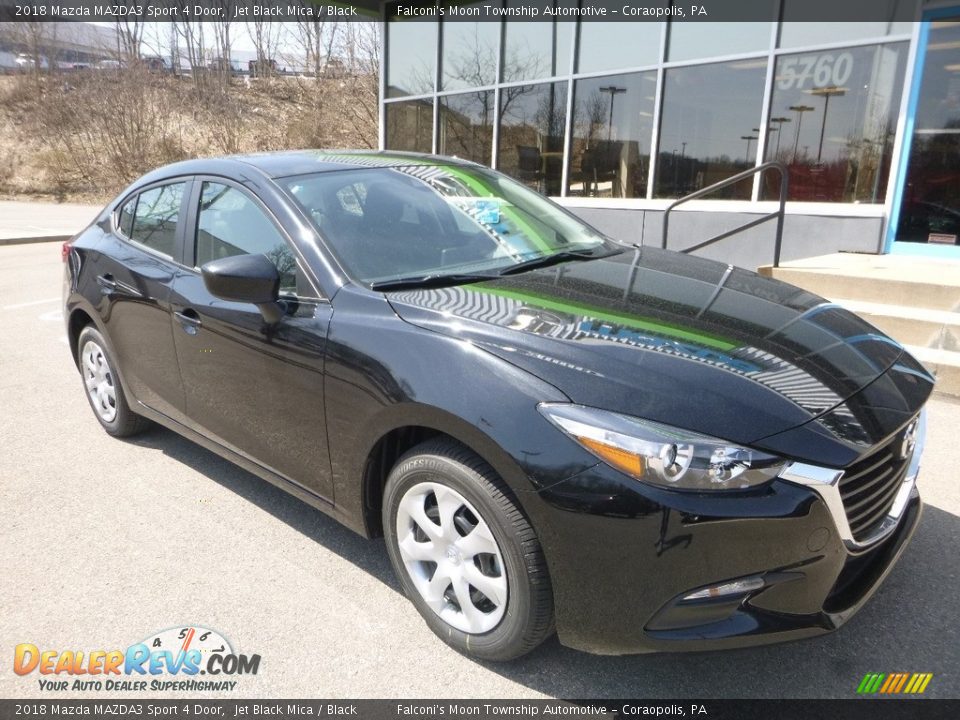 2018 Mazda MAZDA3 Sport 4 Door Jet Black Mica / Black Photo #3