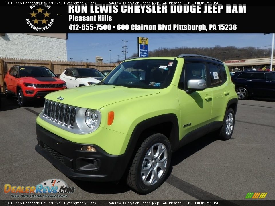2018 Jeep Renegade Limited 4x4 Hypergreen / Black Photo #1