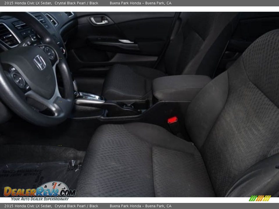 2015 Honda Civic LX Sedan Crystal Black Pearl / Black Photo #3