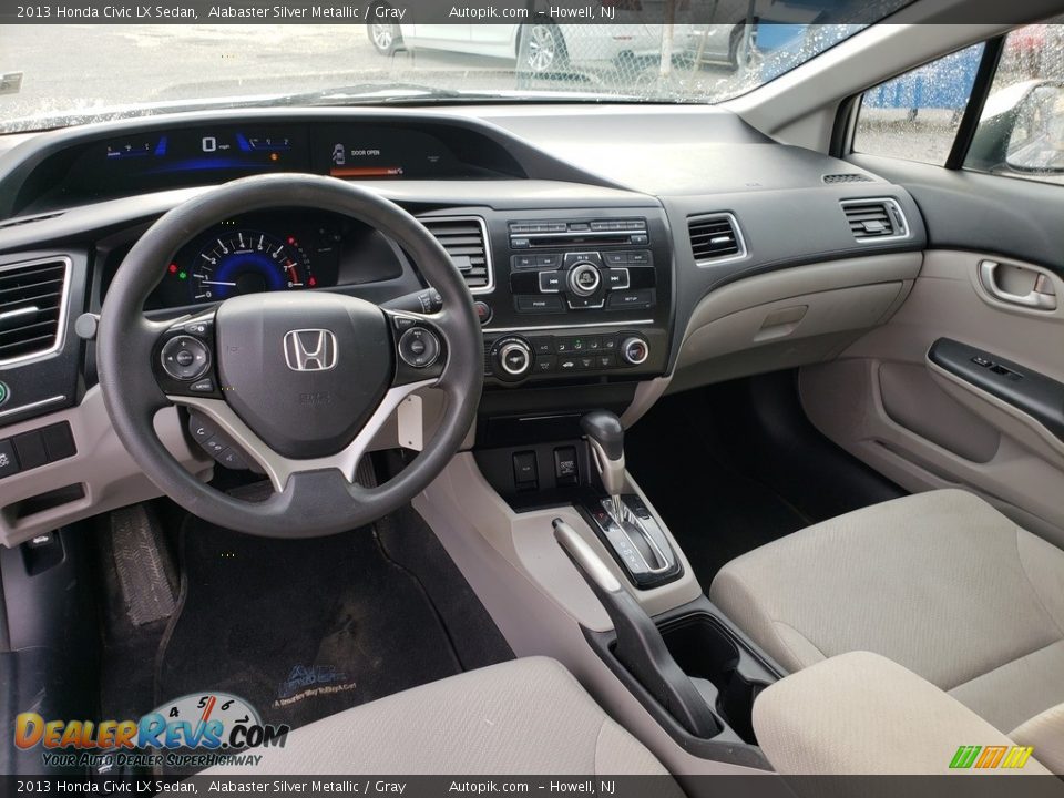 2013 Honda Civic LX Sedan Alabaster Silver Metallic / Gray Photo #18