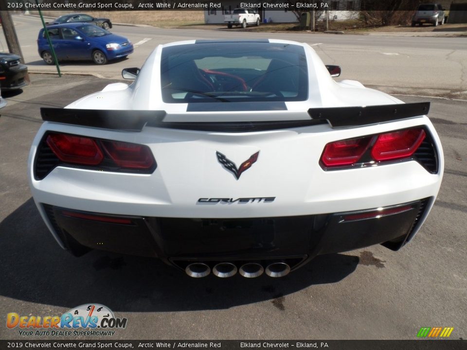 2019 Chevrolet Corvette Grand Sport Coupe Arctic White / Adrenaline Red Photo #6