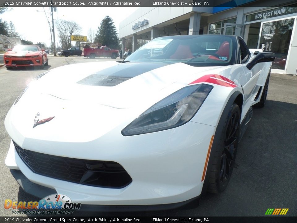 2019 Chevrolet Corvette Grand Sport Coupe Arctic White / Adrenaline Red Photo #11