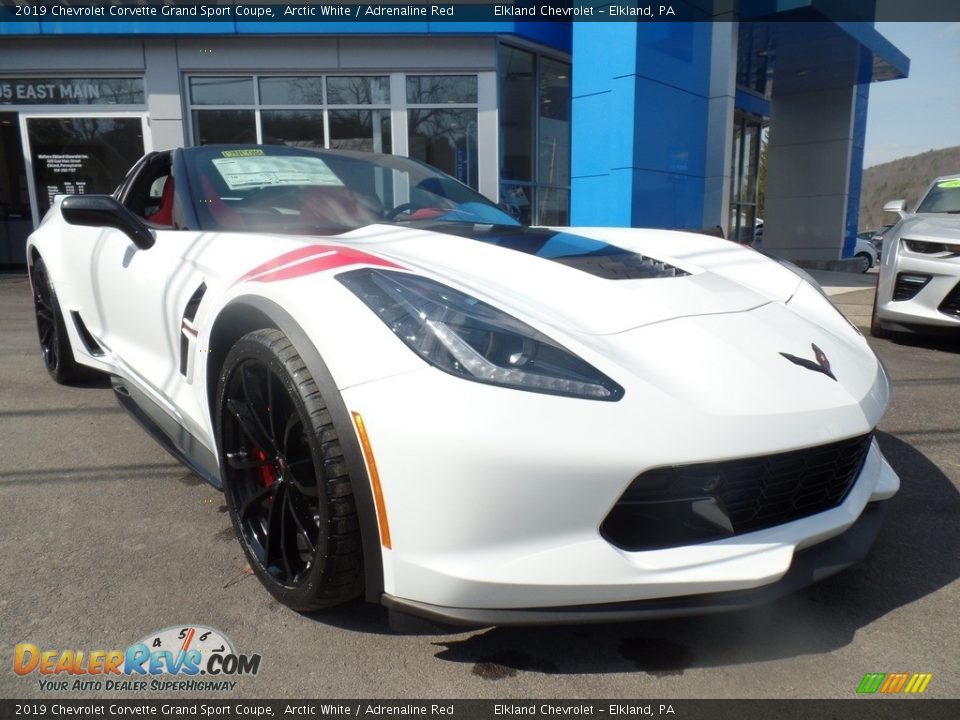 2019 Chevrolet Corvette Grand Sport Coupe Arctic White / Adrenaline Red Photo #12