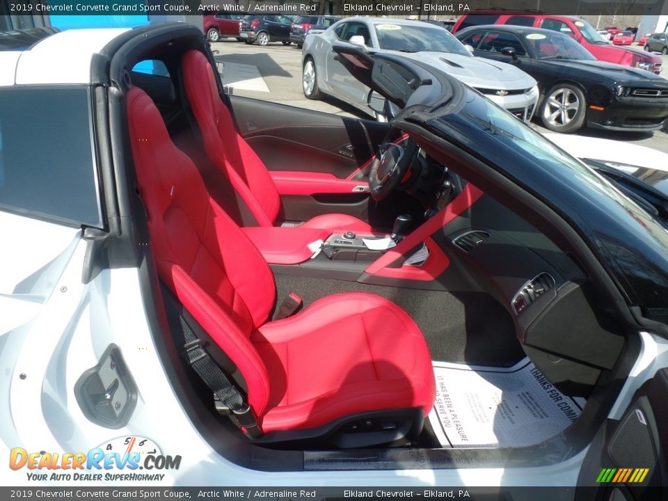 2019 Chevrolet Corvette Grand Sport Coupe Arctic White / Adrenaline Red Photo #14