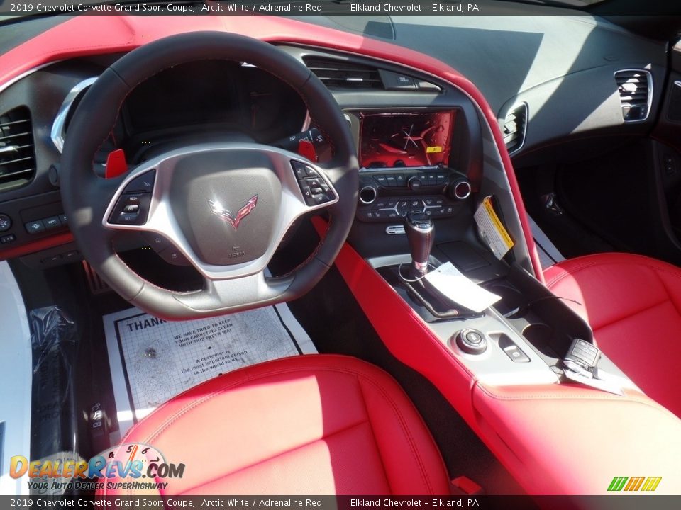 2019 Chevrolet Corvette Grand Sport Coupe Arctic White / Adrenaline Red Photo #22