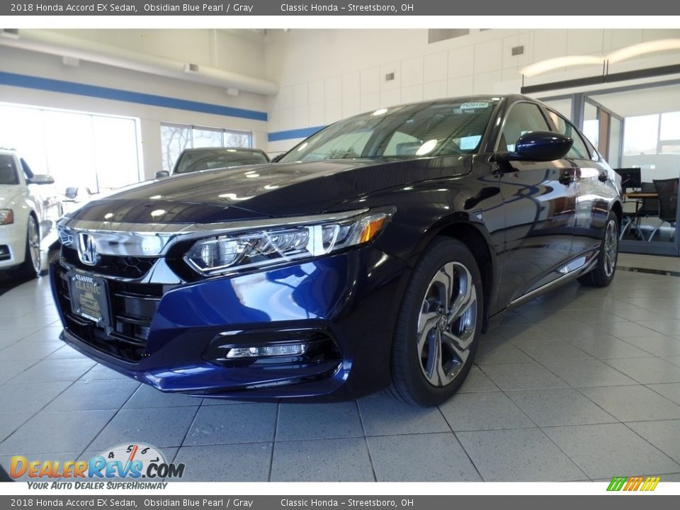 2018 Honda Accord EX Sedan Obsidian Blue Pearl / Gray Photo #2
