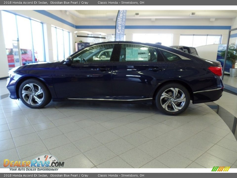 2018 Honda Accord EX Sedan Obsidian Blue Pearl / Gray Photo #9