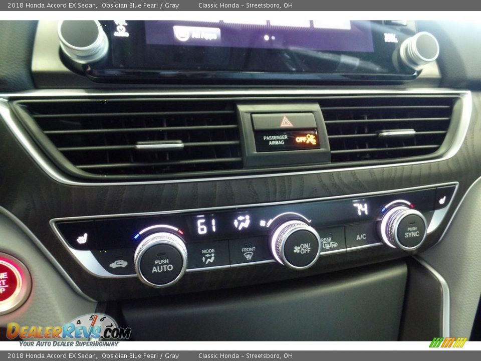 2018 Honda Accord EX Sedan Obsidian Blue Pearl / Gray Photo #18