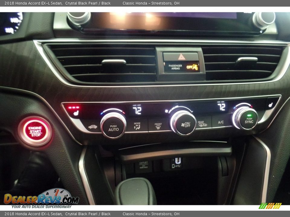 2018 Honda Accord EX-L Sedan Crystal Black Pearl / Black Photo #17