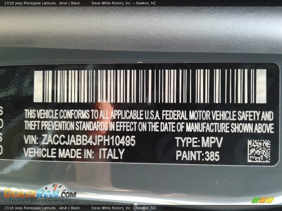 2018 Jeep Renegade Latitude Anvil / Black Photo #29