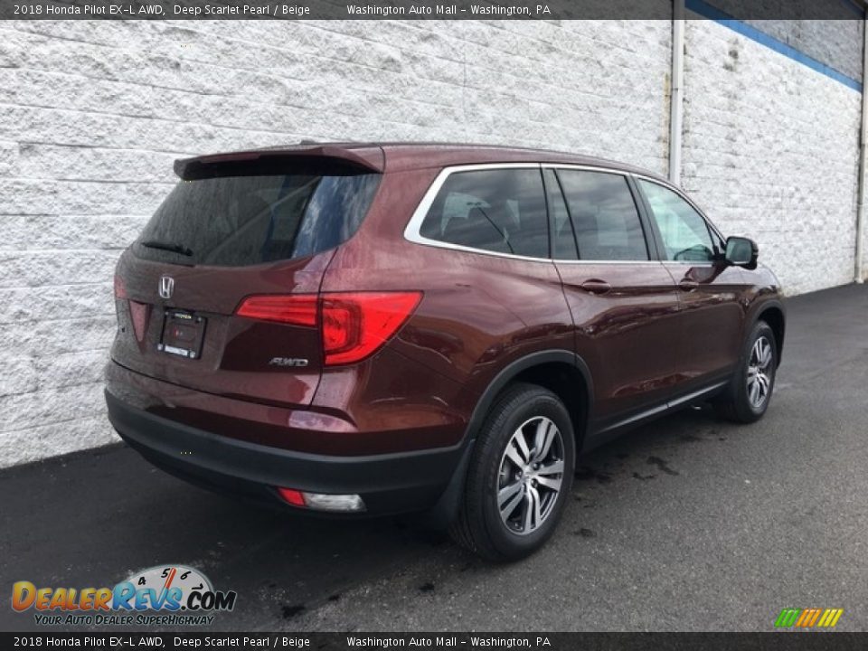 2018 Honda Pilot EX-L AWD Deep Scarlet Pearl / Beige Photo #4