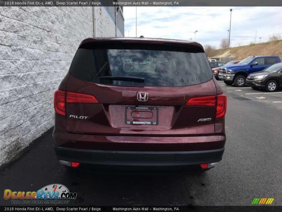 2018 Honda Pilot EX-L AWD Deep Scarlet Pearl / Beige Photo #5