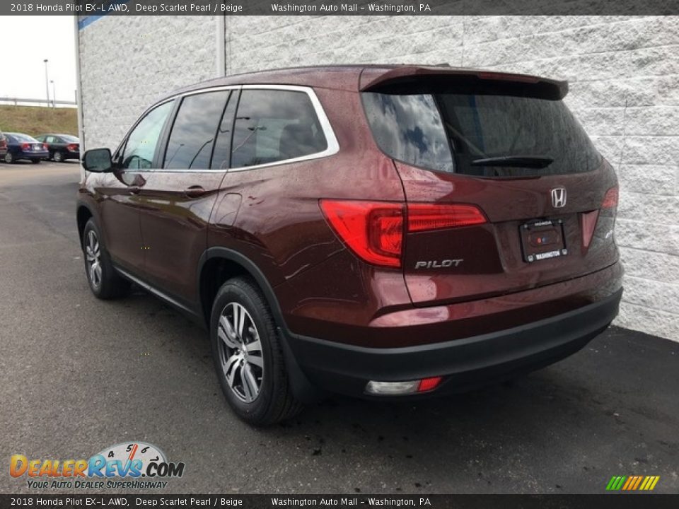 2018 Honda Pilot EX-L AWD Deep Scarlet Pearl / Beige Photo #6
