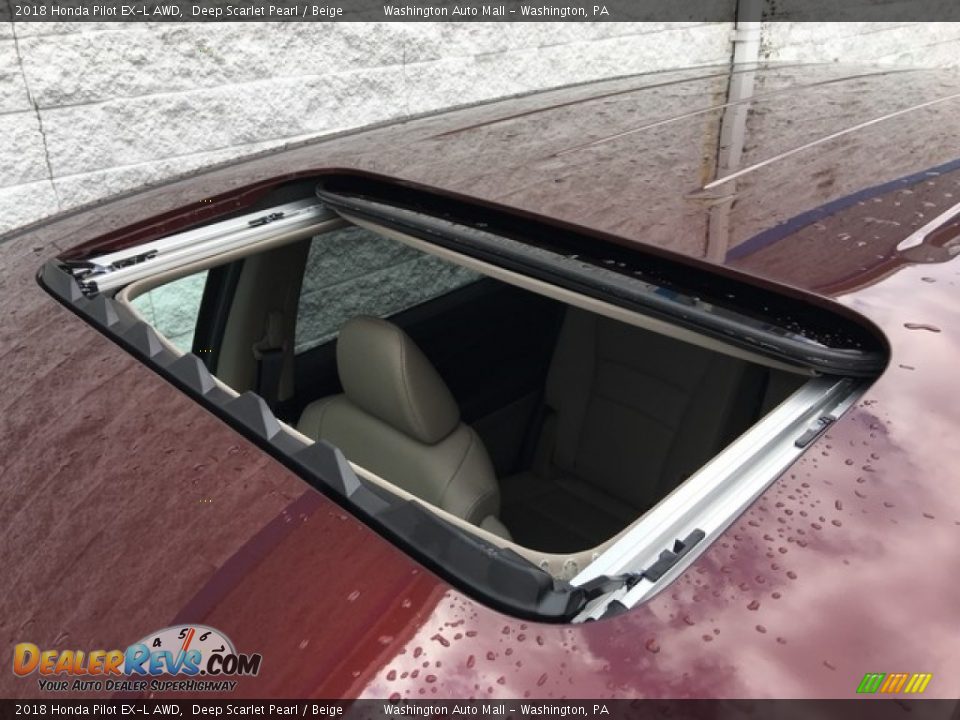 2018 Honda Pilot EX-L AWD Deep Scarlet Pearl / Beige Photo #9